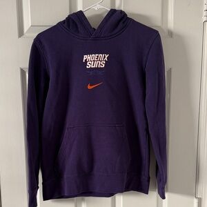 Nike Purple Hoodie with Orange Accents - Large 14/16